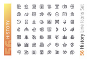History Line Icons Set, an Outline Icon by Voysla's Shop (Thumbnail 2 of 4)