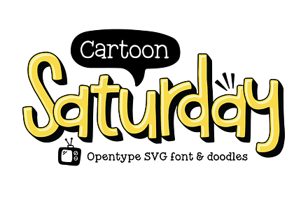 Cartoon Saturday Font, a Sans Serif Font by Denise Chandler