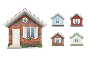 Set small building facades