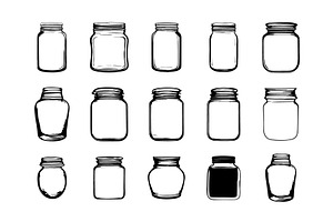 vintage jar set editable vector