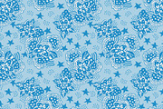 Hand Drawn Floral in Blue, a Pattern Graphic by Sharon Schwalbe (Thumbnail 4 of 5)