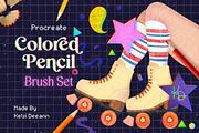 Colored Pencils for Procreate, a Brush Add-On by Kelsi Deeann (Thumbnail 1 of 6)