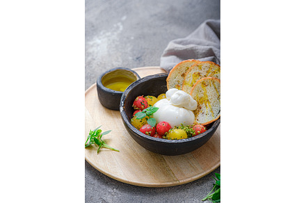 Buratta cheese with cherry tomatoes