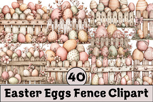 Easter Eggs Fence Clipart, an Illustration by Design Market
