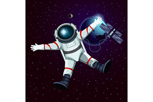 Spaceman Or Cosmonaut, Astronaut In Space