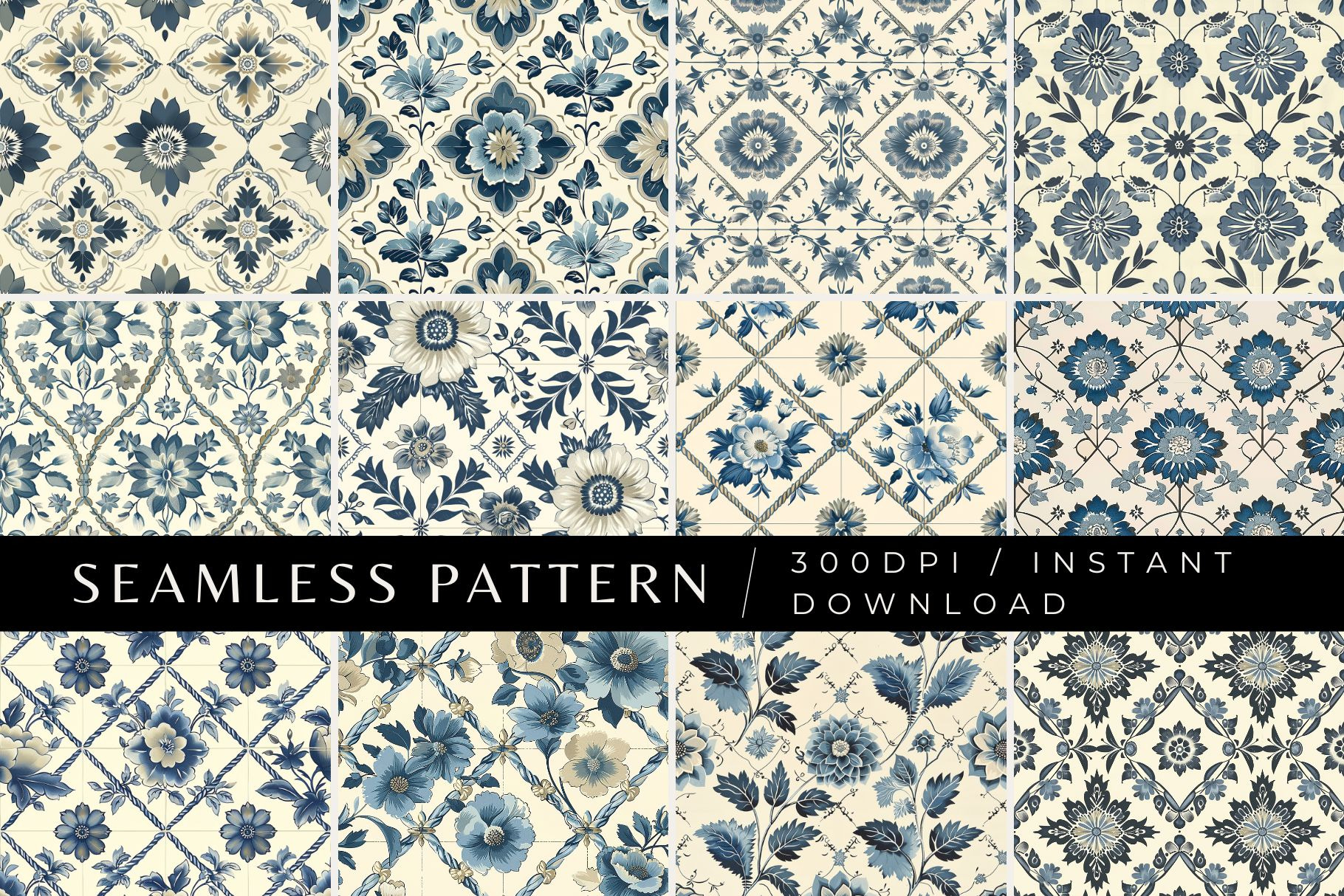 12 Evelyn's Dutch Garden Patterns, a Pattern Graphic by Inknfolly