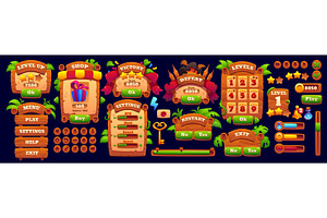 Game interface with jungle wood, a Technology Illustration by Vector Tradition