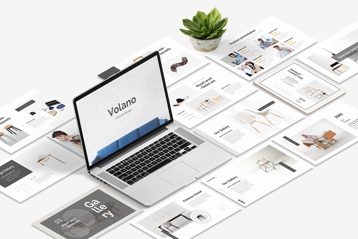 Volano Minimalism Google Slide, a Presentation Template by One Percent Studio (Photo 1 of 16)