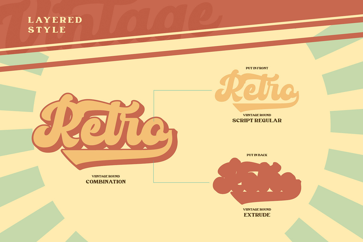 Vintage Round, a Script Font by Vintage Division (Photo 7 of 10)
