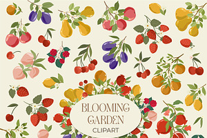 Blooming Garden Patterns & Clipart