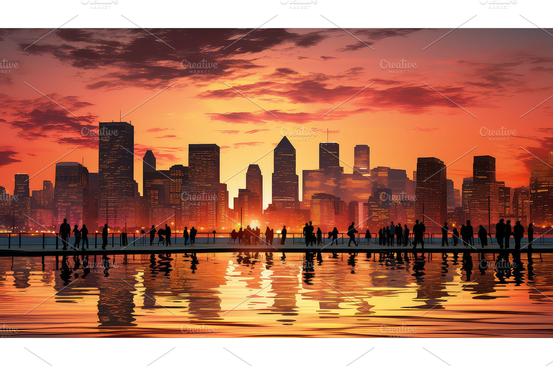 cityscape sunset urban background ai, an Architecture Photo by pikepicture