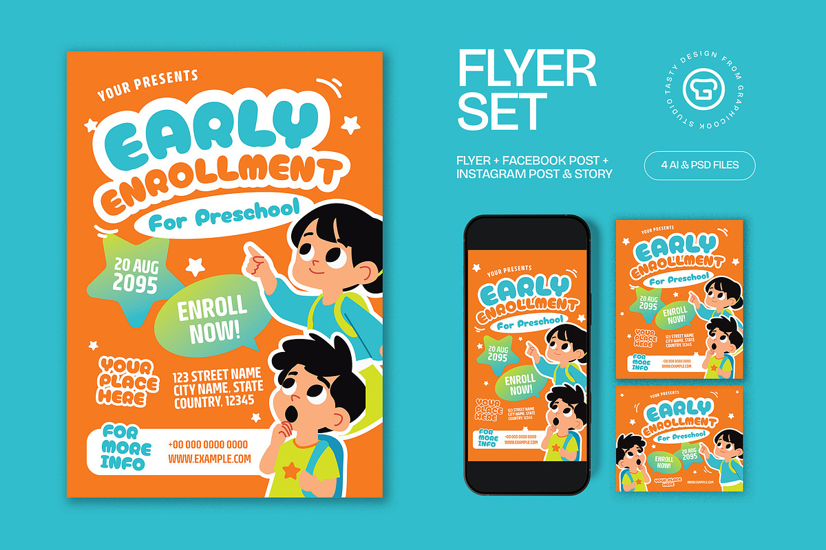 Early Enrollment Flyer, a Flyer Template by graphicook (Photo 1 of 3)