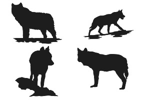 Wolf Silhouettes Set 1 Procreate