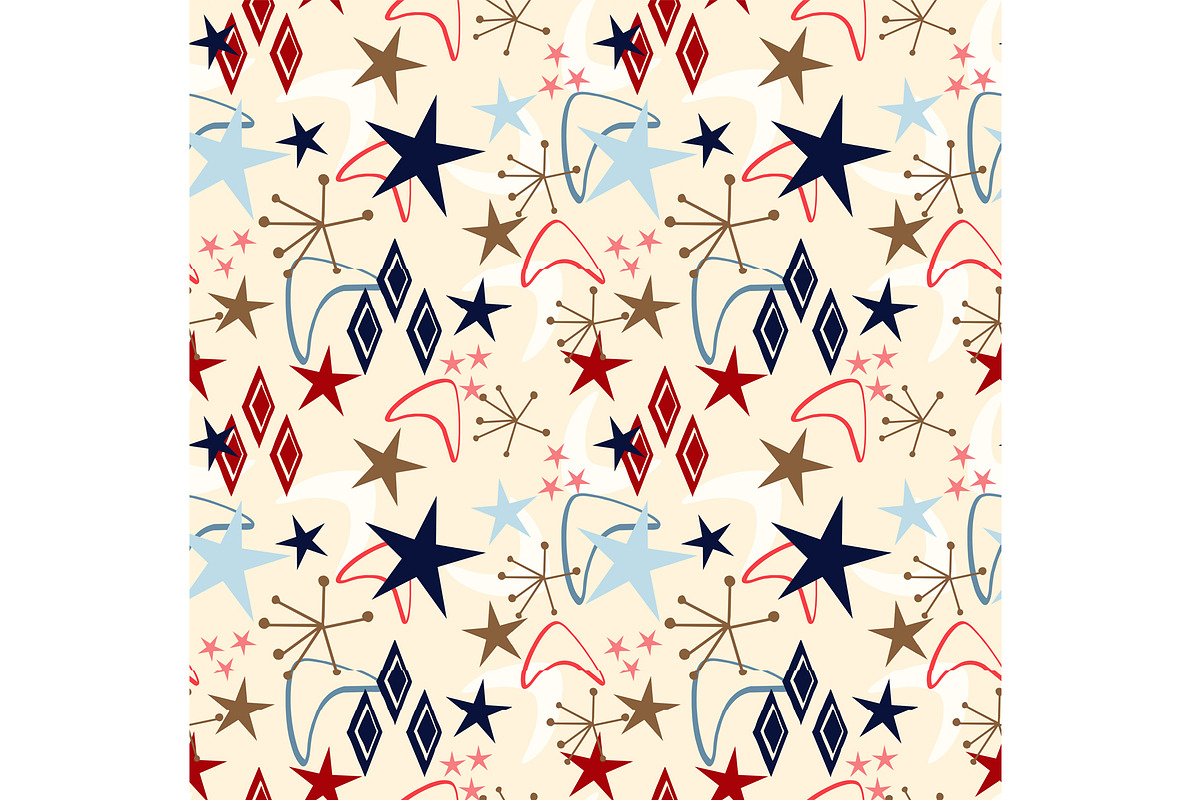 Retro Americana Star Burst Seamless, a Pattern Graphic by Sharon Schwalbe (Photo 4 of 6)