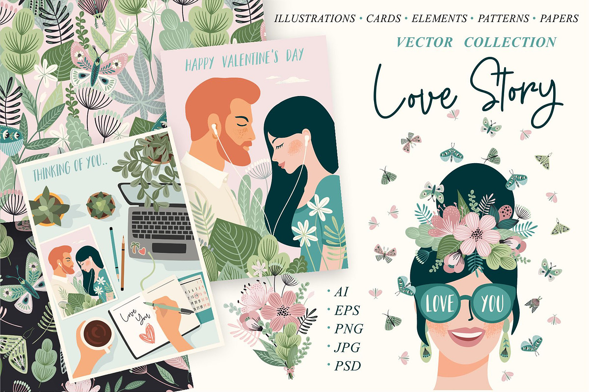 Love story. Vector collection., a Person Illustration by Nadia Grapes (Photo 1 of 10)