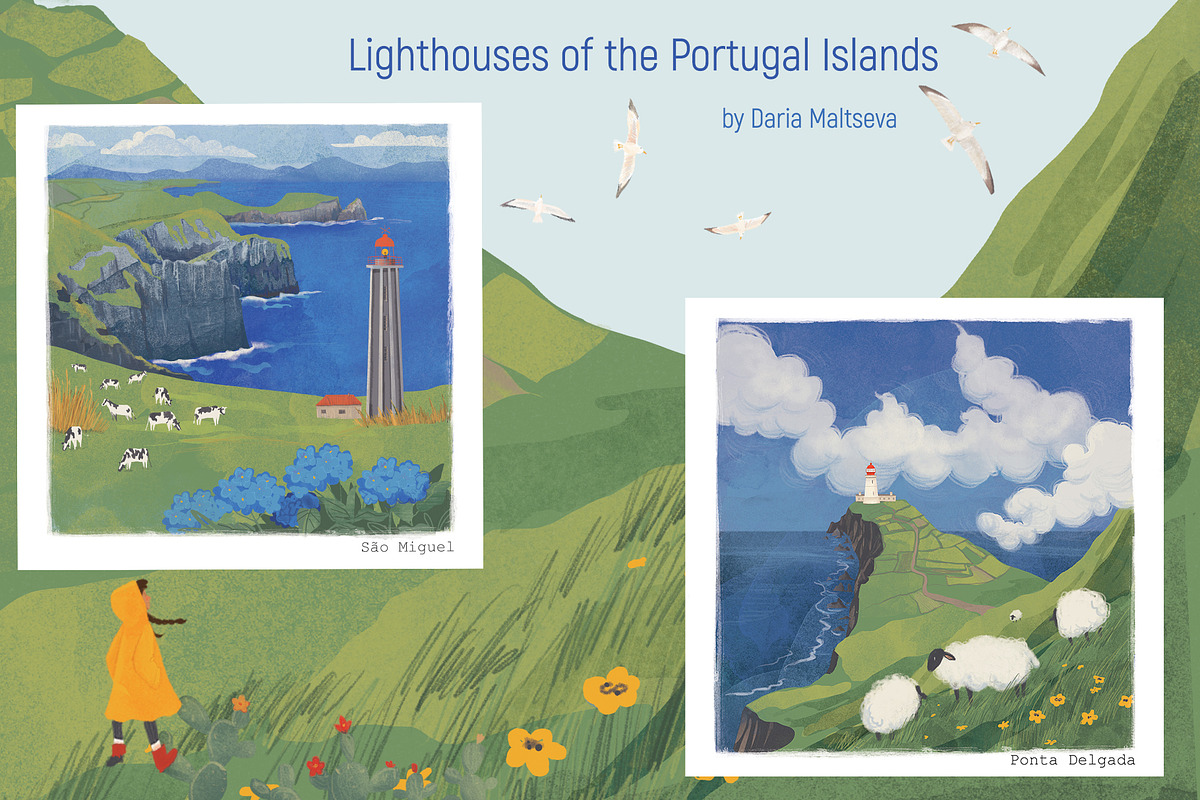Lighthouses of the Portuguese island, an Object Illustration by Dashnpro (Photo 1 of 6)