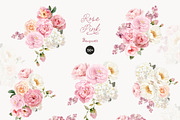Rose Pink Watercolor Floral, a Decorative Illustration by Lana Elanor (Thumbnail 3 of 14)