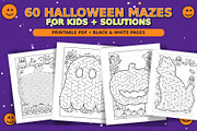 60 Halloween Mazes for Kids, a Seasonal Illustration by Dreamy Little Graphics (Thumbnail 1 of 7)