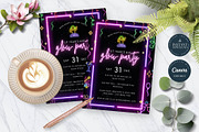 Editable Glow Party Invitation, an Invitation Template by Tracia Creative (Thumbnail 6 of 6)