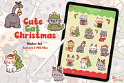 Cute Cat Christmas Sticker Set, a Graphic by Dori Debreceni draws (Thumbnail 3 of 4)