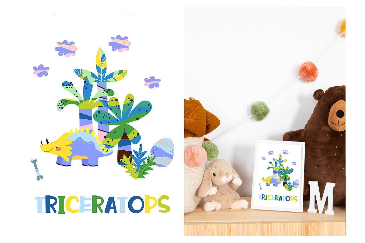 Cute Cartoon Cards with Dinosaurs, an Animal Illustration by the_myro (Photo 2 of 10)
