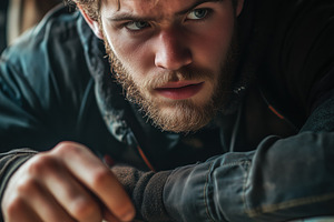 A young man GIS (geographical information service) specialist with tousled hair, a Person Photo by Textures & Backgrounds