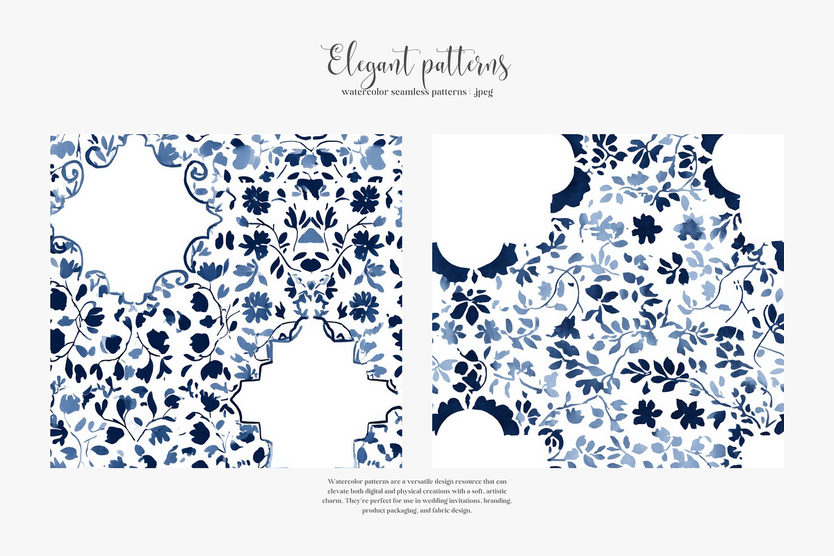 watercolor pattern damask textures, a Pattern Graphic by Patishop Art (Photo 6 of 9)