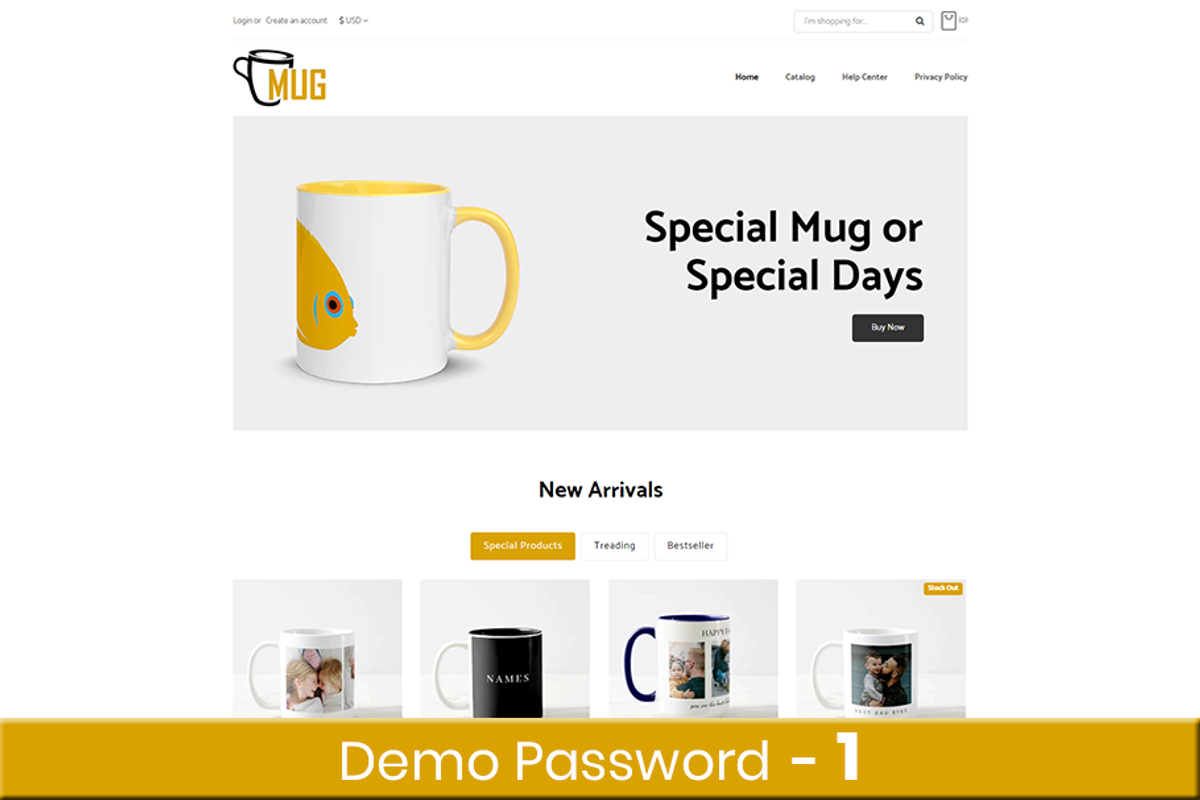 Mug Responsive Shopify Theme, a Shopify Template by Zthemeset