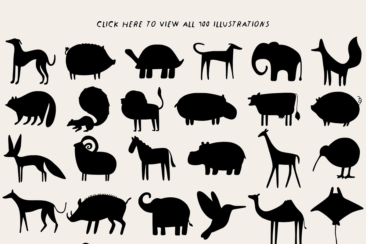 100 Naive Animal Silhouettes, an Animal Illustration by Veyla (Photo 3 of 11)