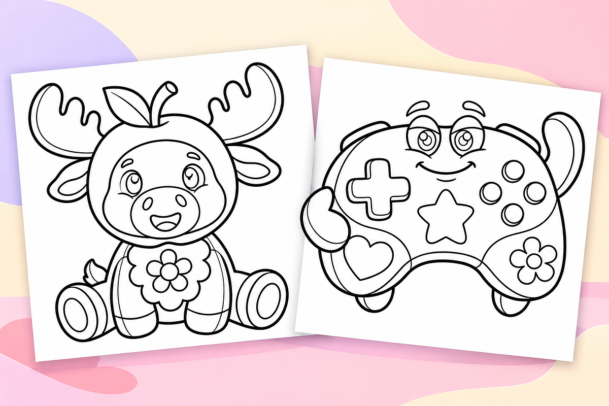 Soft Plushies Coloring Pages Vol. 2, an Object Illustration by Inkivelle Studio (Photo 2 of 3)