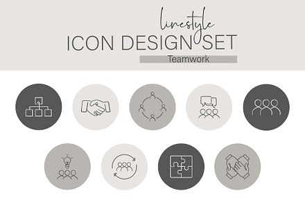 Linestyle Icon Design Set Teamwork, an Outline Icon by pepulousdsg