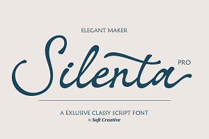 Silenta Pro, a Script Font by Soft Creative