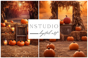 11 Halloween Fields Backdrops