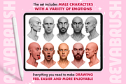 Procreate Male Head Portrait brushes, a Brush Add-On by Revabrush (Thumbnail 6 of 9)