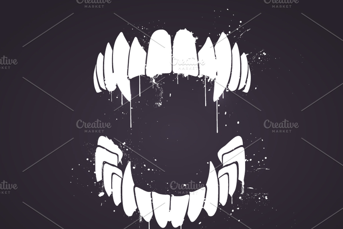 Halloween Vampire Teeth, an Object Illustration by Black White Mouse Design (Photo 1 of 2)