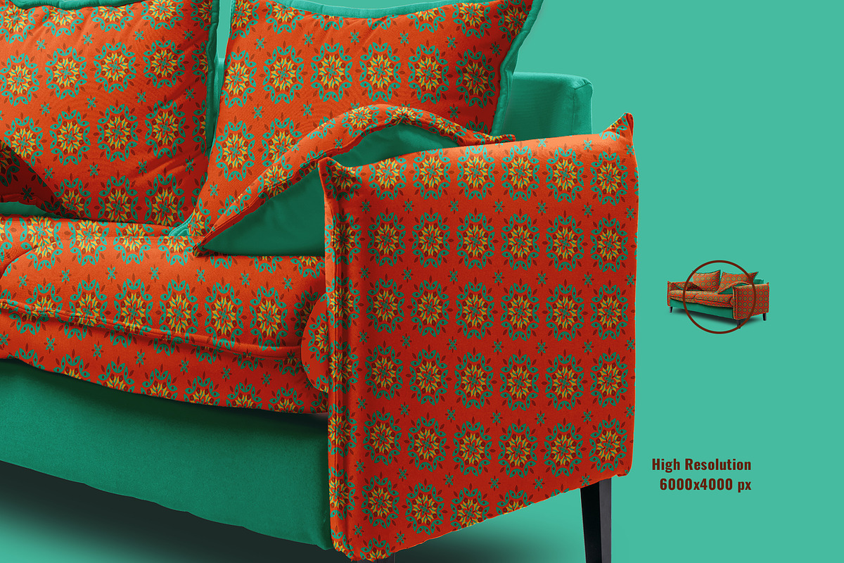 Trendy Couch with Pillow Mockup, a Household Mockup by Designertale (Photo 4 of 6)