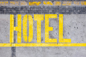 Hotel parking sign on the street, a Transportation Photo by BOOCYS