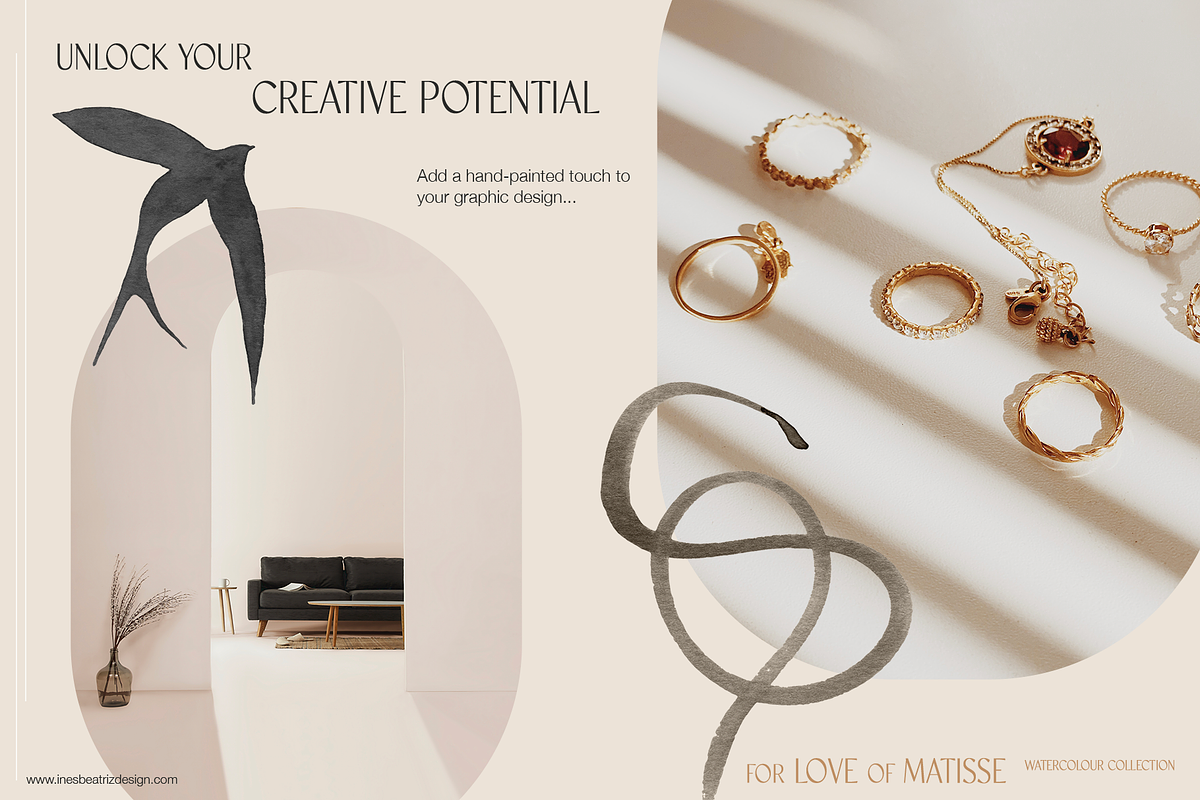 Matisse - Neutral Watercolor Art Set, an Illustration by Ines Beatriz (Photo 5 of 9)