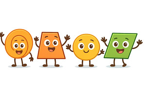 Colorful shapes with smiling faces, an Arts & Entertainment Photo by ZinetroN
