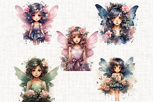 Cute Floral Fairy Cliparts