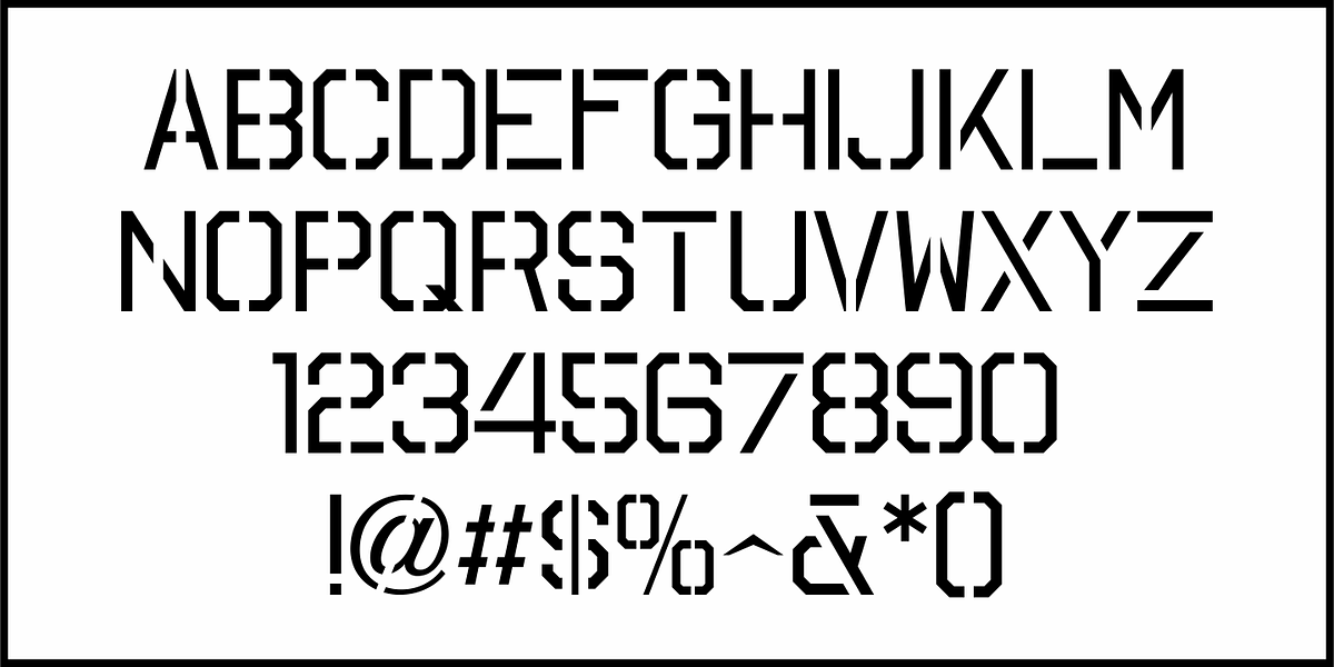 Promotional Stencil JNL, a Sans Serif Font by Jeff Levine Fonts (Photo 3 of 5)