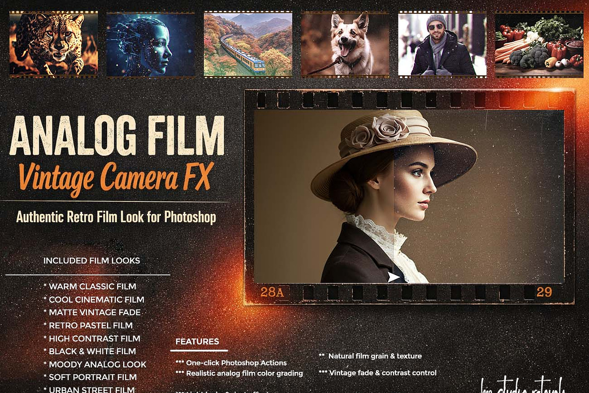 Analog Film Vintage Camera FX, an Action Add-On by Studio Retouch (Photo 1 of 14)