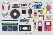 The 90s. Cliparts, cards, patterns, an Object Illustration by Valeria Soloveva (Thumbnail 5 of 23)