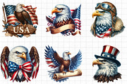 Patriotic Bald Eagle Clipart Bundle, an Illustration by cherrydesign (Thumbnail 3 of 4)