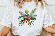 Watercolor Holiday Floral Clipart, an Illustration by CraftArtStudio (Thumbnail 4 of 6)