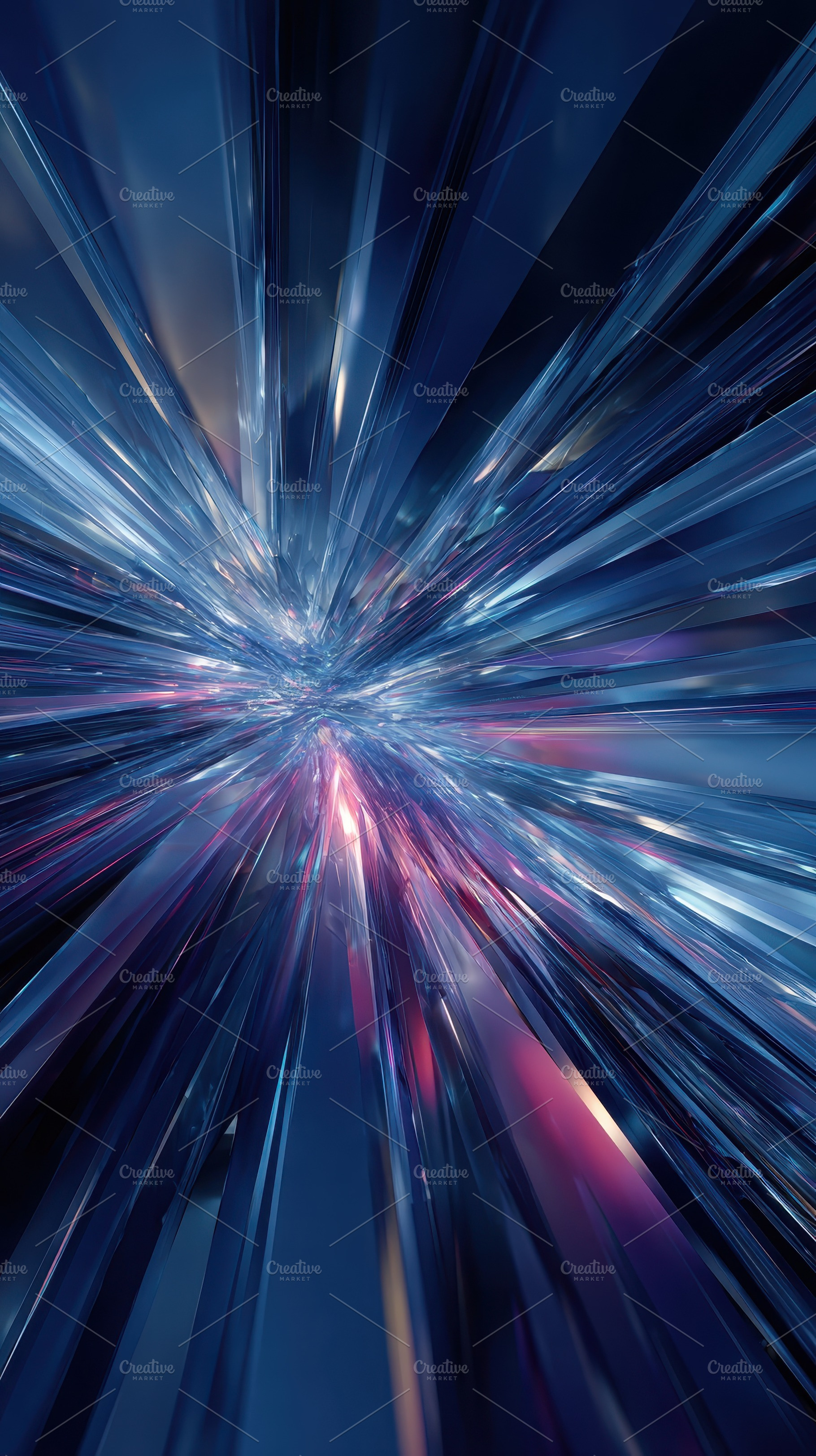 Abstract Blue Light Rays Speed Energ, a Photo by Pixeness Studio