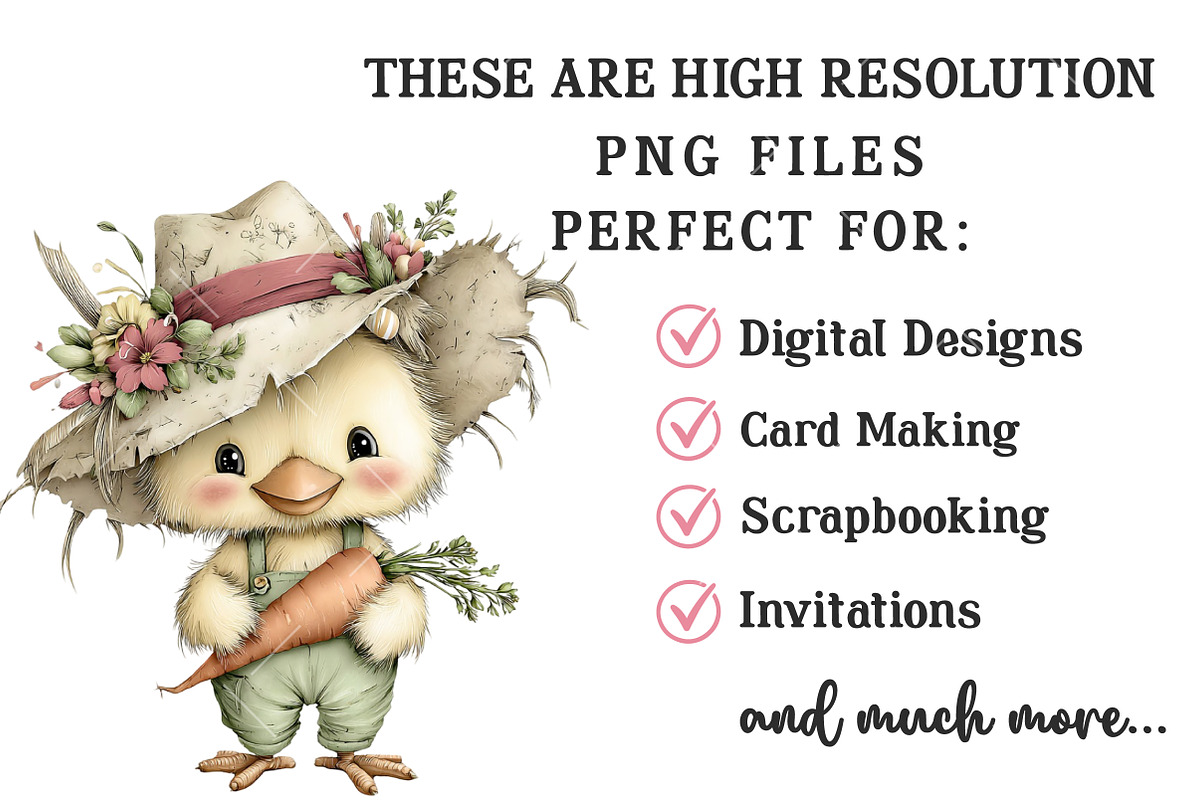 Whimsical Easter Chick Clipart, an Illustration by OK Design (Photo 4 of 6)