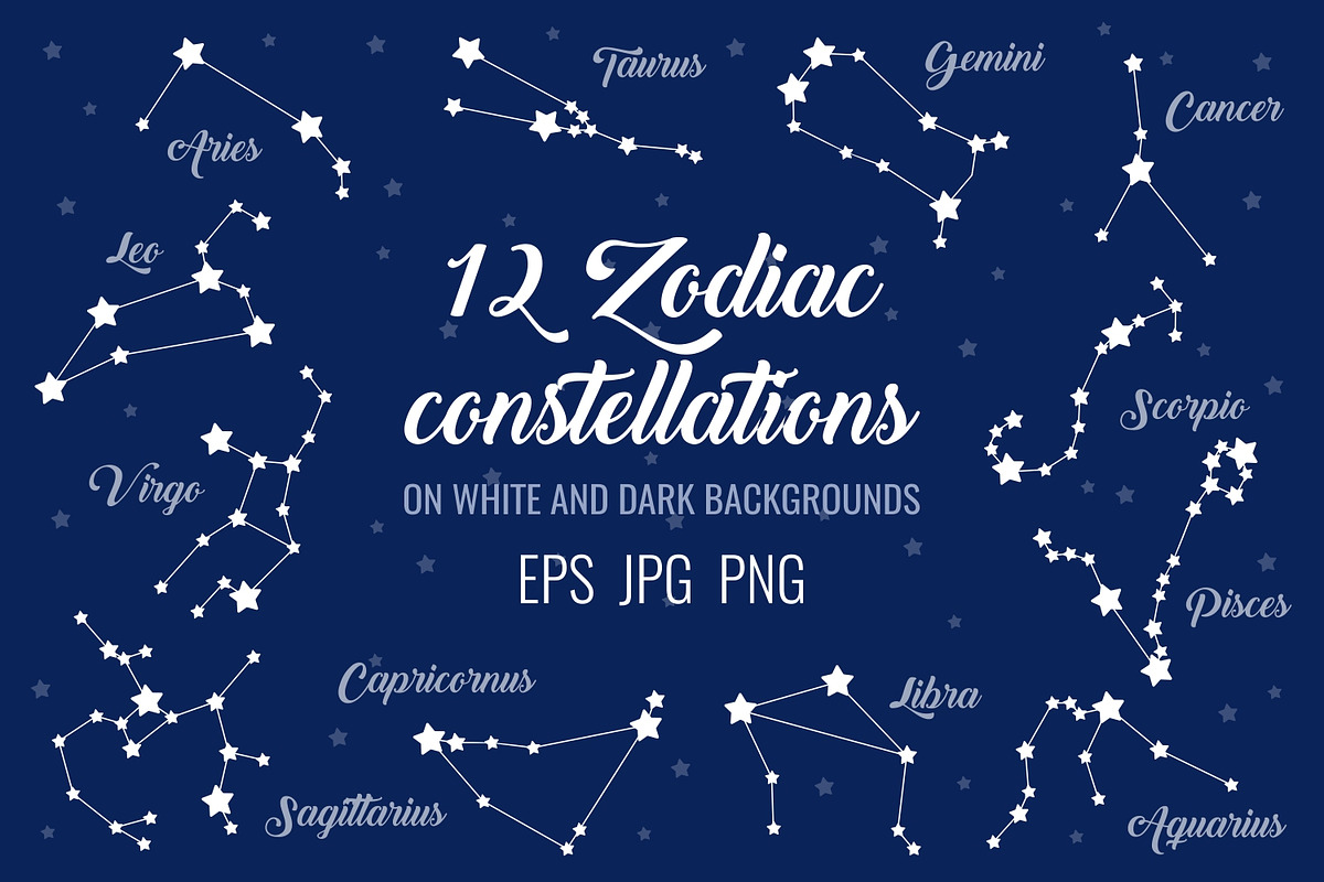 12 zodiac signs constellations, an Illustration by Primula`s shop (Photo 1 of 3)