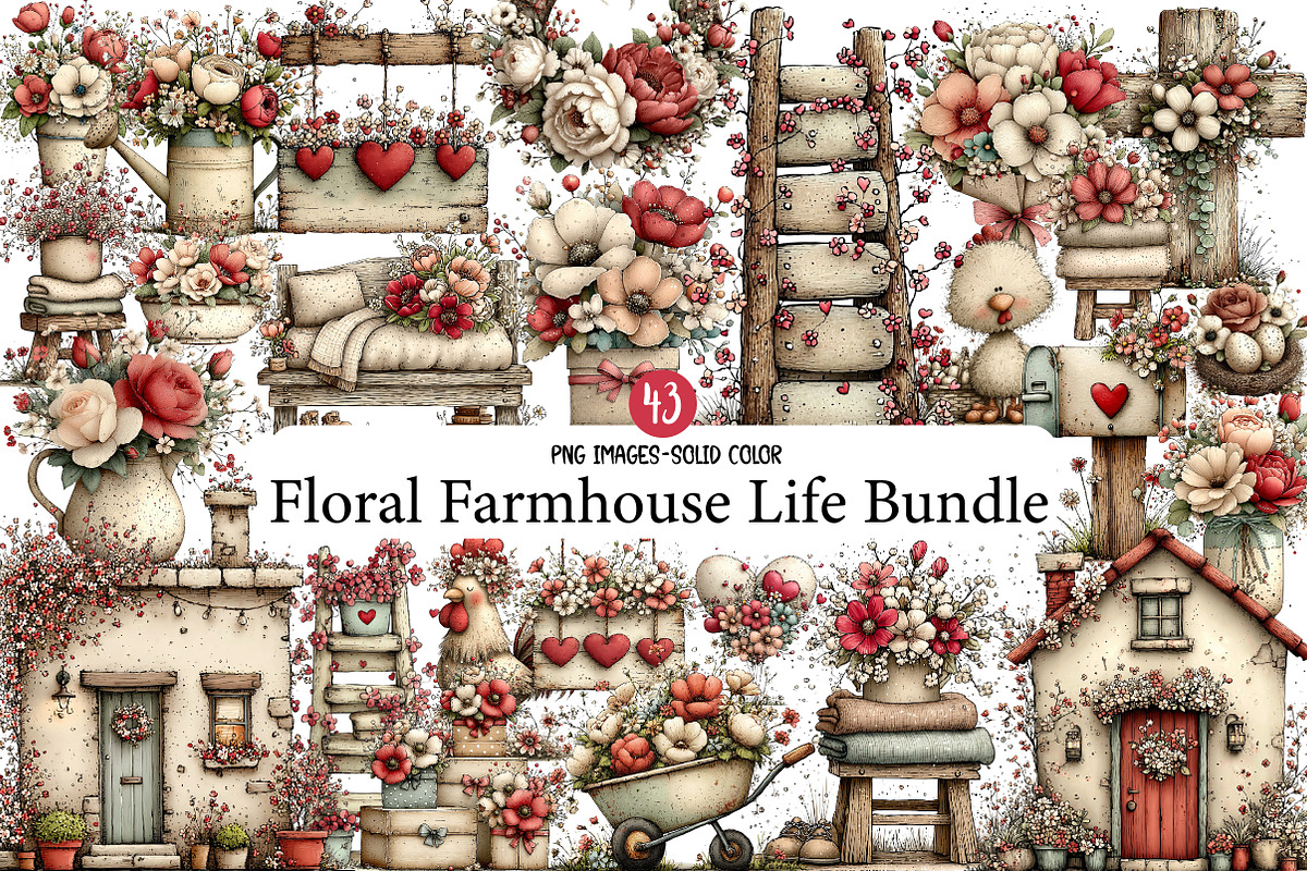 Floral Farmhouse Life Sublimation, an Illustration by Designworld (Photo 1 of 6)