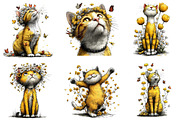 Whimsical Spring Cats Clipart, an Illustration by Dream Creation (Thumbnail 2 of 6)